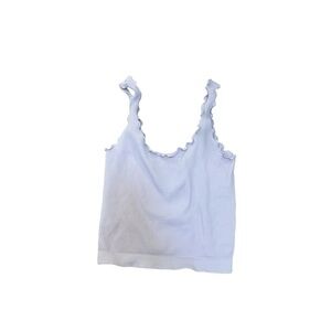 NIKIBIKI Tank Top Womens Size OS Light Purple Scallop Trim Ribbed Stretch